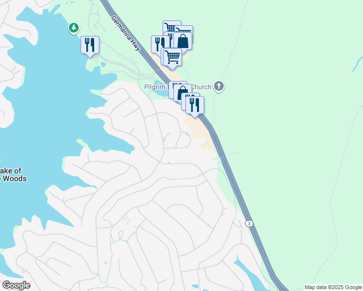 map of restaurants, bars, coffee shops, grocery stores, and more near 219 Musket Lane in Locust Grove