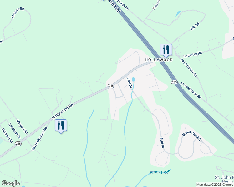 map of restaurants, bars, coffee shops, grocery stores, and more near 24548 Mount Pleasant Road in Hollywood