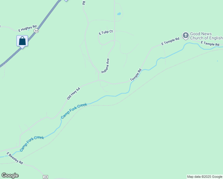 map of restaurants, bars, coffee shops, grocery stores, and more near County Road 22 in English