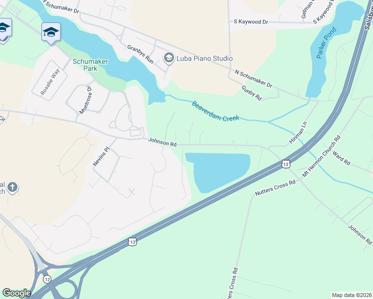 map of restaurants, bars, coffee shops, grocery stores, and more near 1008 Lantern Hill Court in Salisbury
