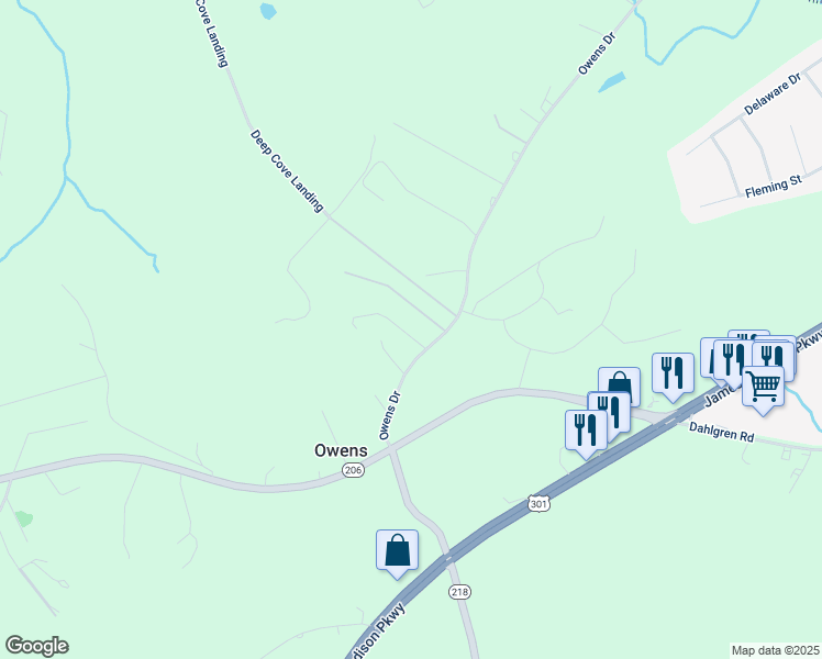 map of restaurants, bars, coffee shops, grocery stores, and more near 5091 Rose Avenue in King George