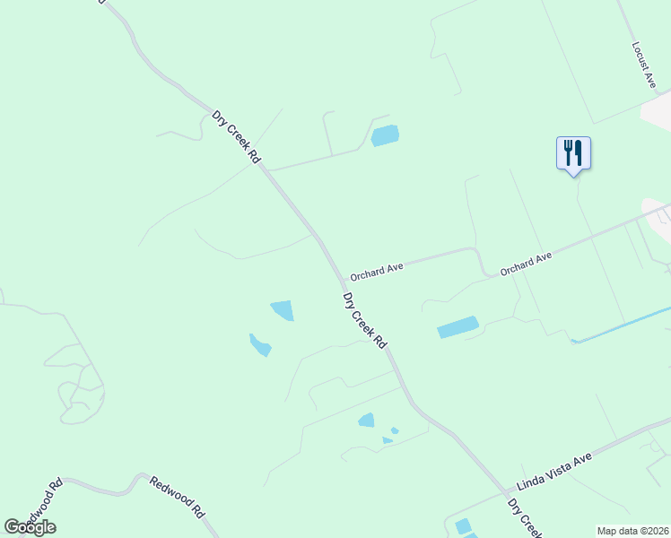 map of restaurants, bars, coffee shops, grocery stores, and more near 3277 Dry Creek Road in Napa