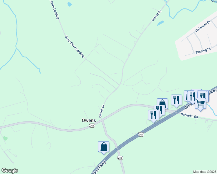 map of restaurants, bars, coffee shops, grocery stores, and more near 5091 Rose Avenue in King George