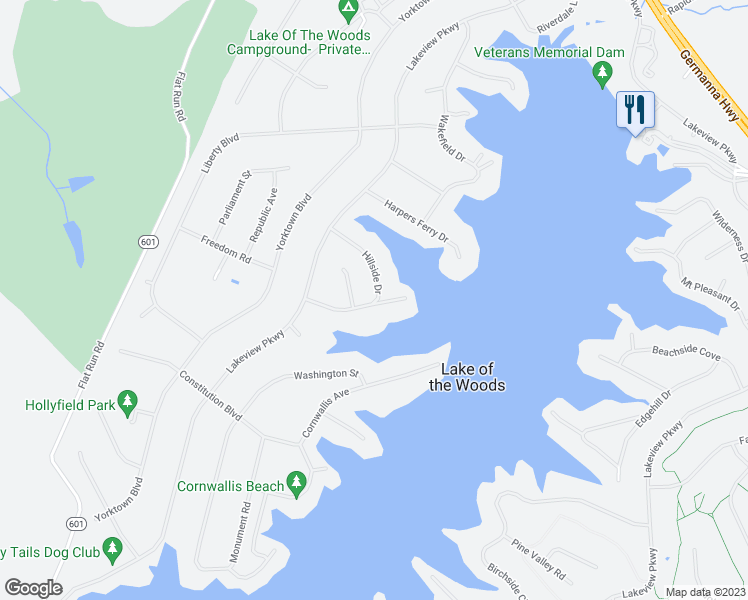 map of restaurants, bars, coffee shops, grocery stores, and more near 107 Surrey Lane in Locust Grove