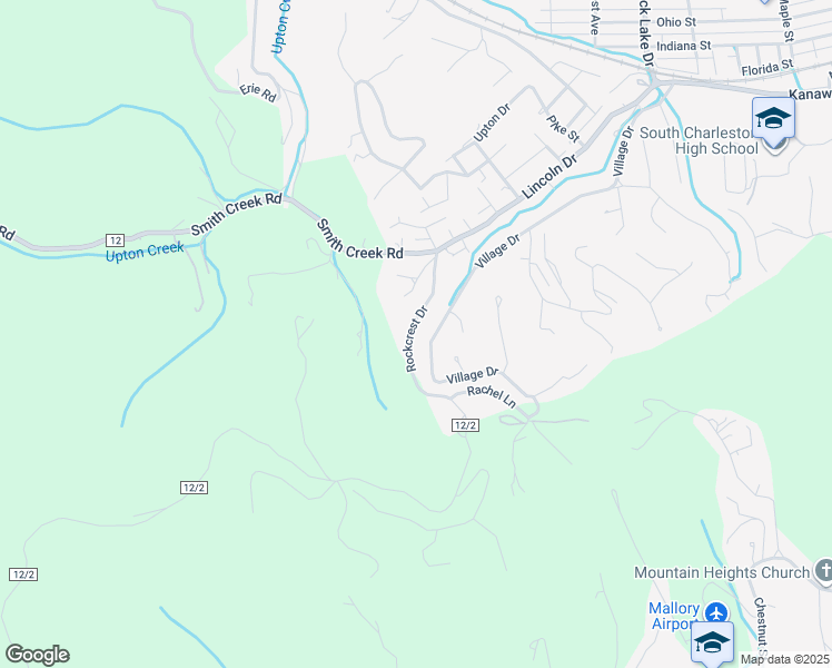 map of restaurants, bars, coffee shops, grocery stores, and more near 2-136 Rockcrest Dr in South Charleston