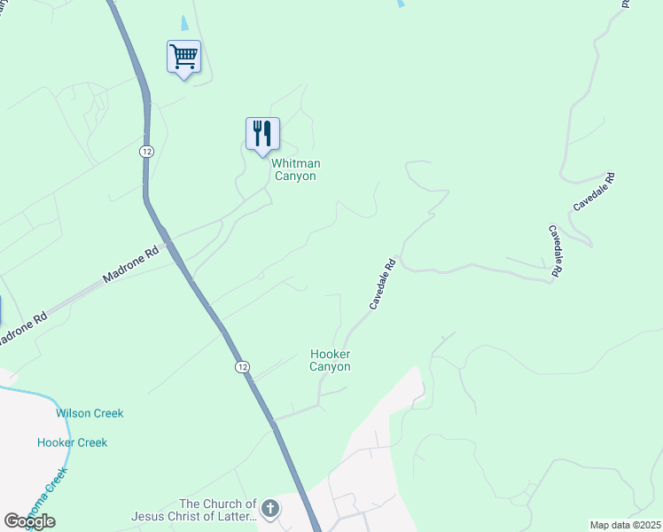 map of restaurants, bars, coffee shops, grocery stores, and more near 267 Cavedale Road in Sonoma