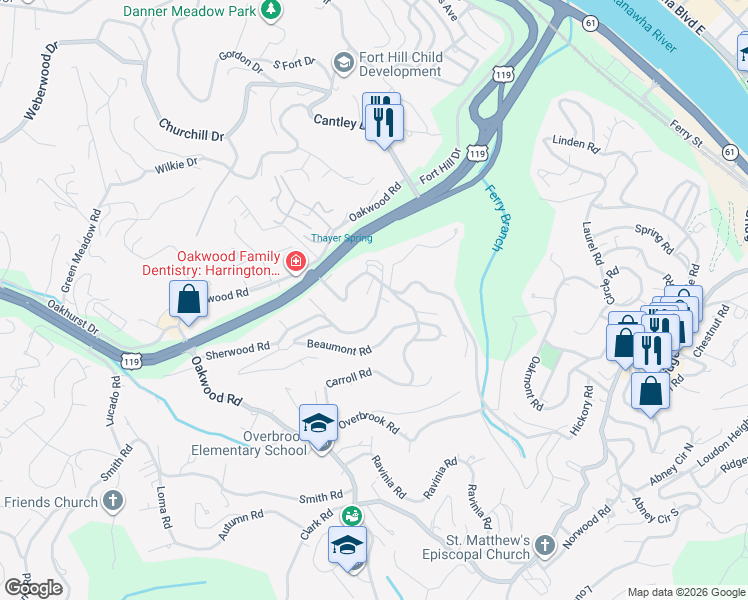 map of restaurants, bars, coffee shops, grocery stores, and more near 809 Beaumont Road in Charleston