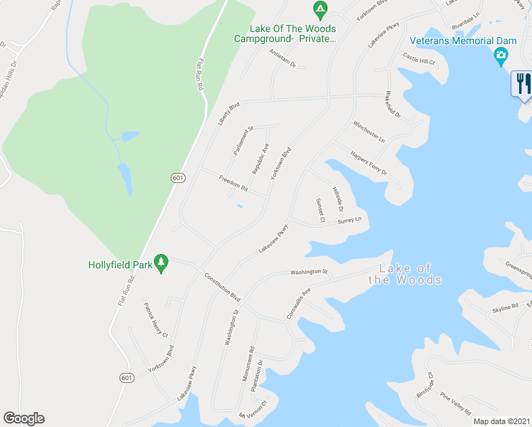 map of restaurants, bars, coffee shops, grocery stores, and more near 421 Yorktown Boulevard in Locust Grove