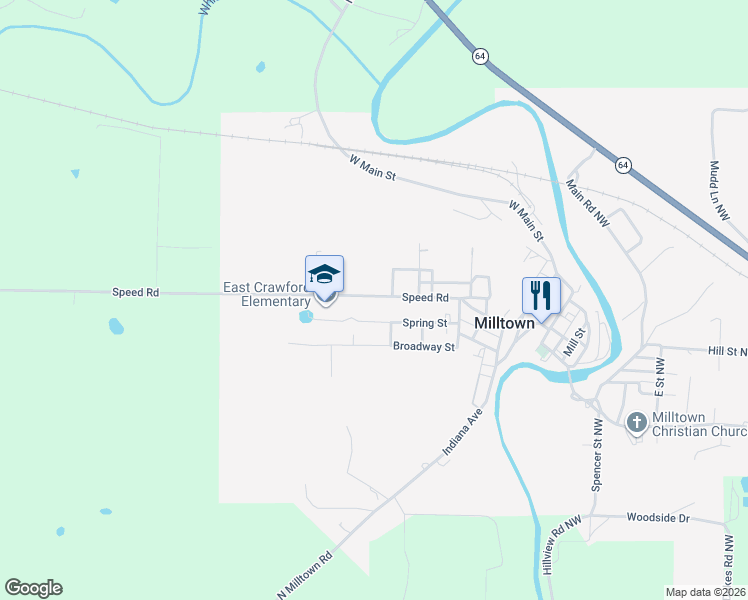 map of restaurants, bars, coffee shops, grocery stores, and more near 508 Speed Road in Milltown