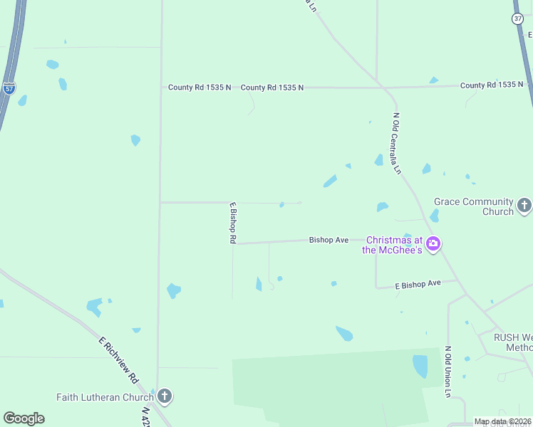 map of restaurants, bars, coffee shops, grocery stores, and more near 3352-3460 East Bishop Road in Mount Vernon