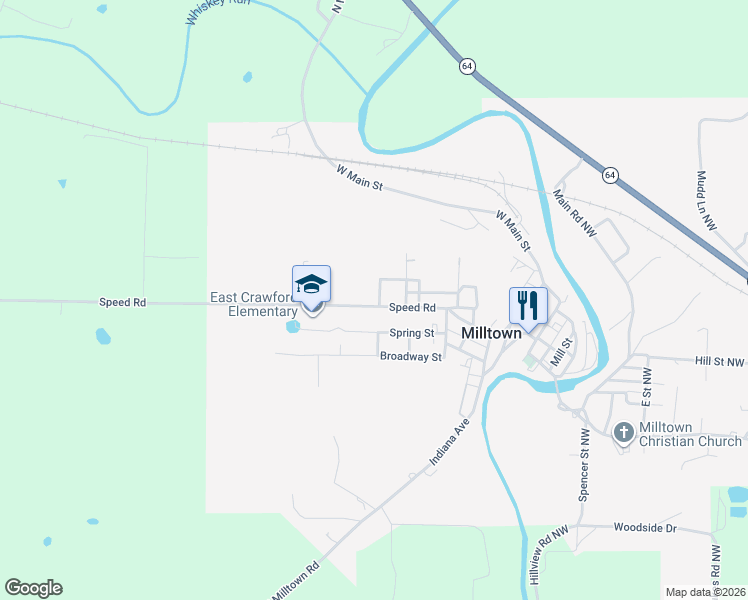 map of restaurants, bars, coffee shops, grocery stores, and more near 508 Speed Road in Milltown