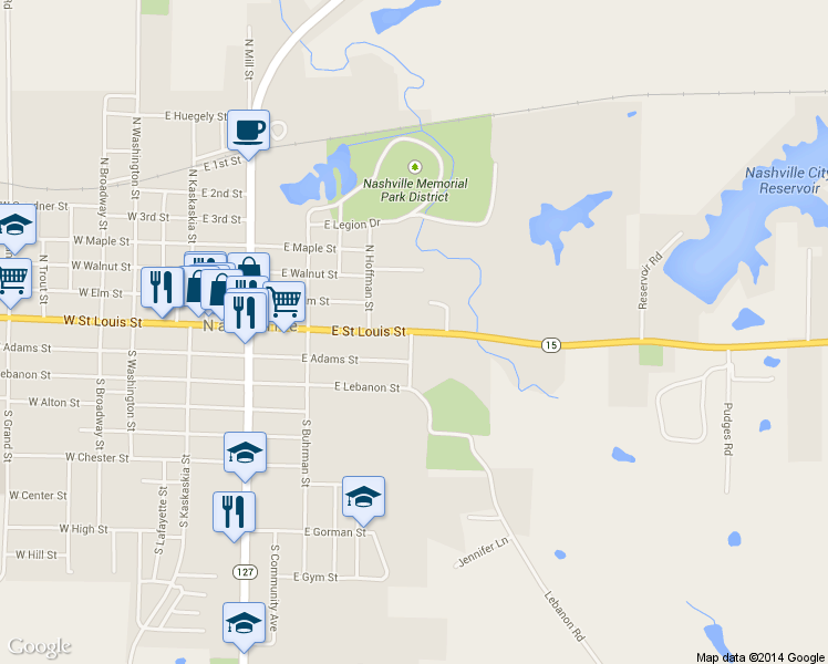 map of restaurants, bars, coffee shops, grocery stores, and more near 914 East Saint Louis Street in Nashville