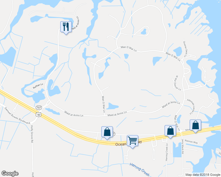 map of restaurants, bars, coffee shops, grocery stores, and more near 10010 Canons Roar Lane in Berlin