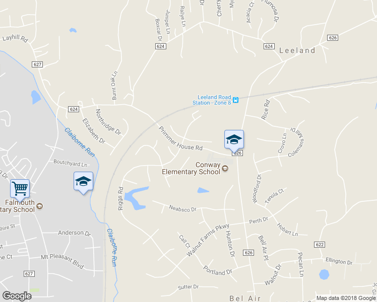 map of restaurants, bars, coffee shops, grocery stores, and more near 29 Dabney Court in Fredericksburg