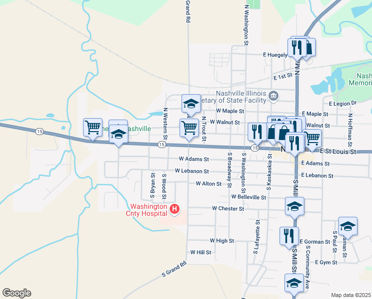 map of restaurants, bars, coffee shops, grocery stores, and more near 226 South Grand Street in Nashville