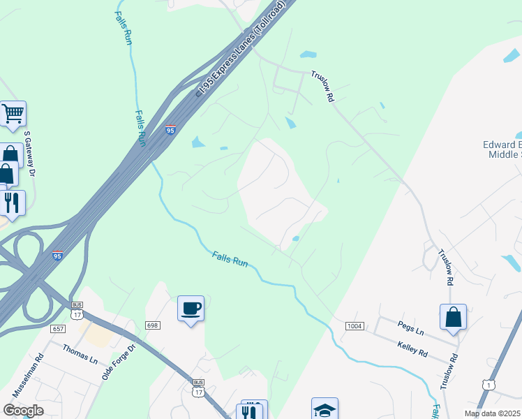 map of restaurants, bars, coffee shops, grocery stores, and more near 126 Harper Lane in Fredericksburg