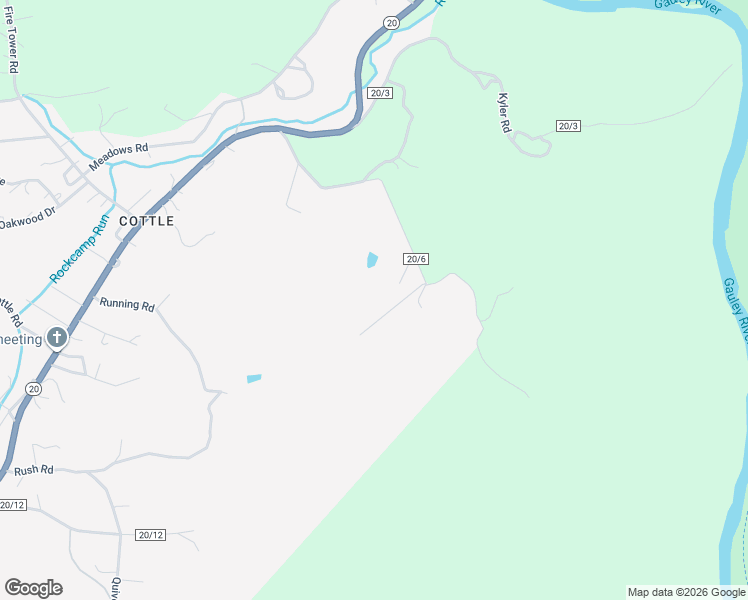 map of restaurants, bars, coffee shops, grocery stores, and more near 544 Powder House Road in Craigsville