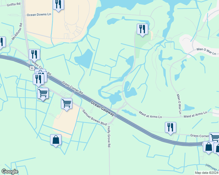 map of restaurants, bars, coffee shops, grocery stores, and more near 10216 Ruffian Lane in Berlin