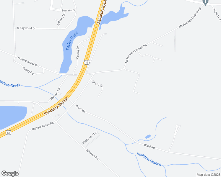 map of restaurants, bars, coffee shops, grocery stores, and more near 5527 Bravo Court in Salisbury
