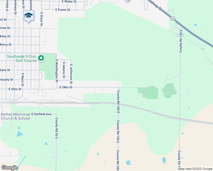 map of restaurants, bars, coffee shops, grocery stores, and more near 55 East Ohio Street in Princeton