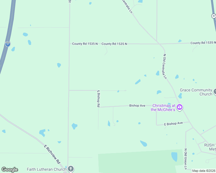 map of restaurants, bars, coffee shops, grocery stores, and more near 10652-10678 East Bishop Road in Mount Vernon