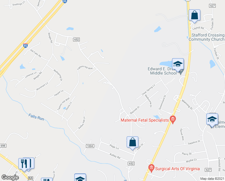 map of restaurants, bars, coffee shops, grocery stores, and more near 315 Truslow Road in Falmouth