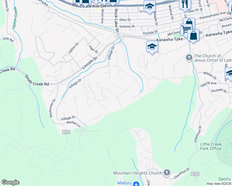 map of restaurants, bars, coffee shops, grocery stores, and more near 1240 Ridge Dr in Charleston