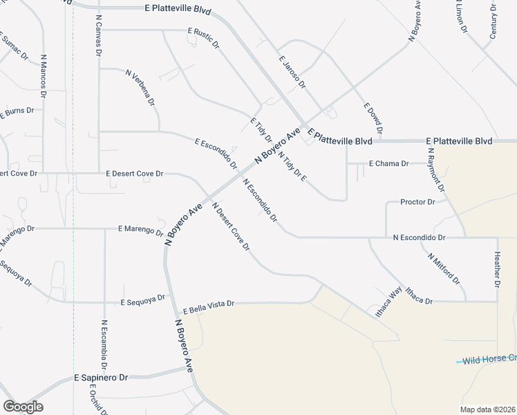 map of restaurants, bars, coffee shops, grocery stores, and more near 489 North Escondido Drive in Pueblo West