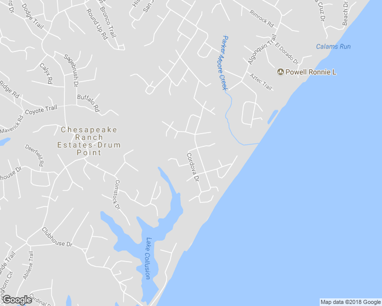 map of restaurants, bars, coffee shops, grocery stores, and more near 1156 Cordova Drive in Lusby