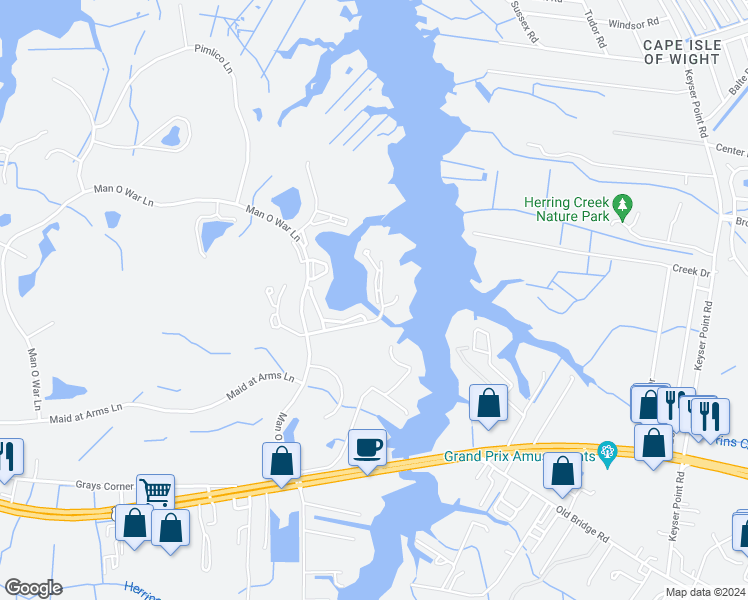 map of restaurants, bars, coffee shops, grocery stores, and more near 10900 Holystone Lane in Berlin