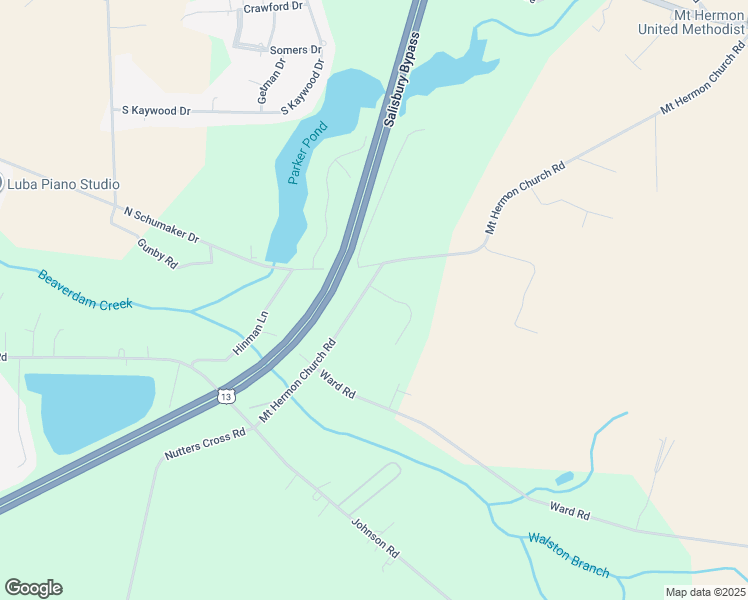 map of restaurants, bars, coffee shops, grocery stores, and more near 5545 Mount Hermon Church Road in Salisbury