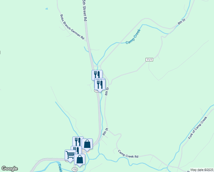 map of restaurants, bars, coffee shops, grocery stores, and more near 4397 8th Street Rd in Lavalette