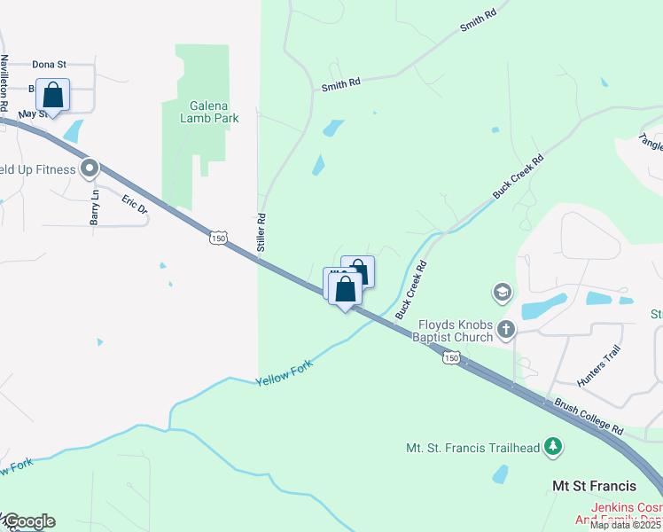 map of restaurants, bars, coffee shops, grocery stores, and more near 5824 U.S. 150 in Floyds Knobs