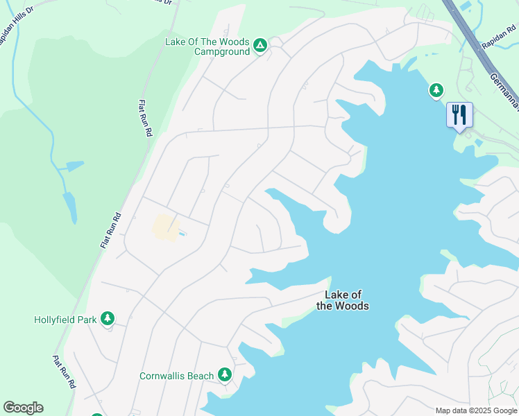 map of restaurants, bars, coffee shops, grocery stores, and more near 122 Hillside Drive in Locust Grove