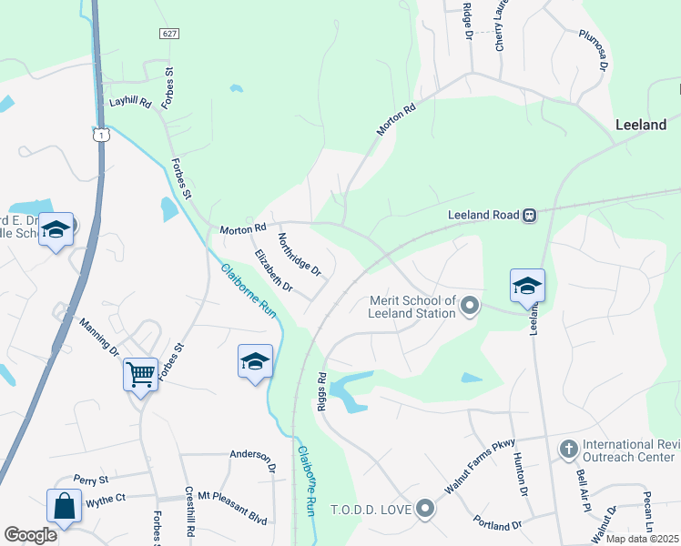 map of restaurants, bars, coffee shops, grocery stores, and more near 221 Northview Drive in Fredericksburg