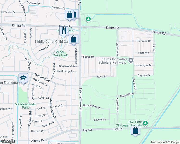 map of restaurants, bars, coffee shops, grocery stores, and more near 784 Carnation Drive in Vacaville