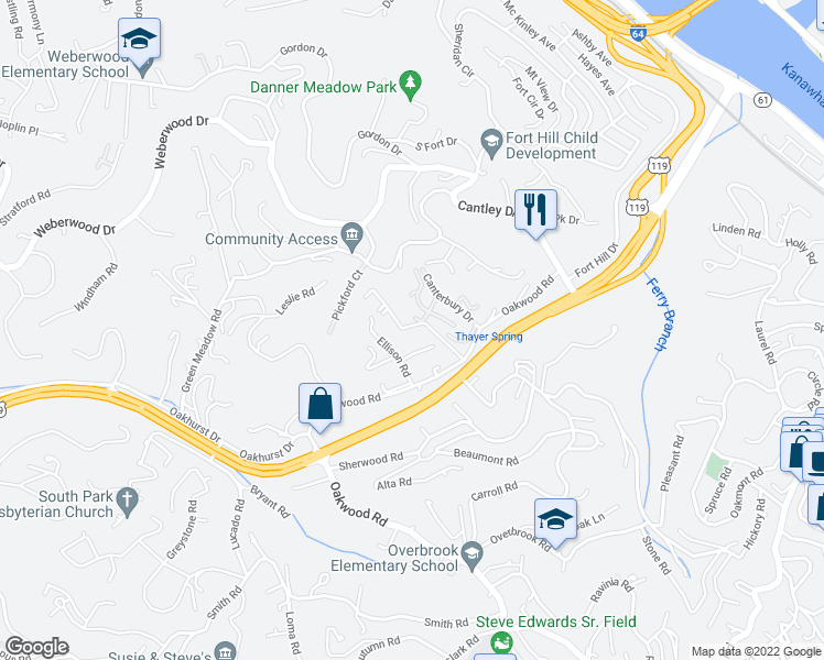 map of restaurants, bars, coffee shops, grocery stores, and more near 138 Stricker Road in Charleston