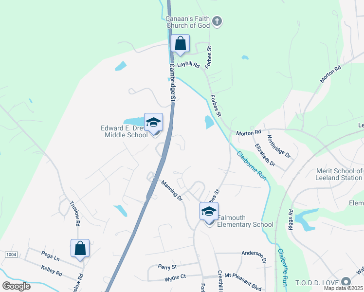 map of restaurants, bars, coffee shops, grocery stores, and more near 1901 Fox Chase Boulevard in Fredericksburg