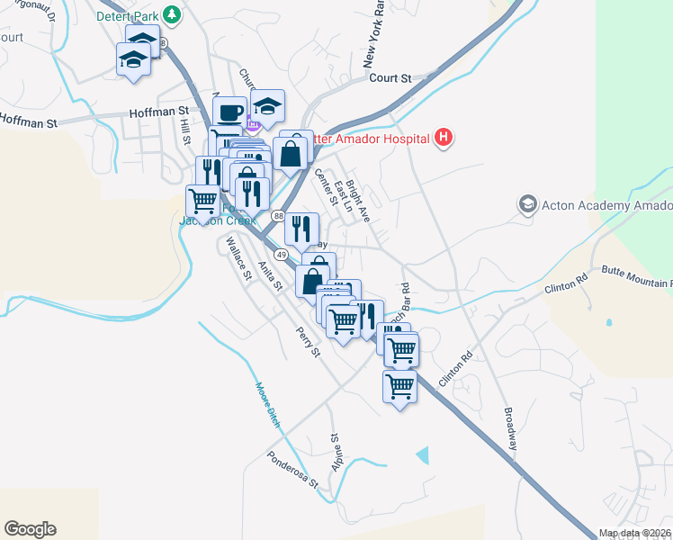 map of restaurants, bars, coffee shops, grocery stores, and more near 330 South Avenue in Jackson