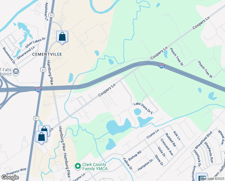 map of restaurants, bars, coffee shops, grocery stores, and more near 2806 Coopers Lane in Sellersburg