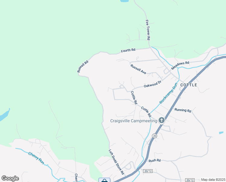 map of restaurants, bars, coffee shops, grocery stores, and more near 150 Spring Street in Craigsville