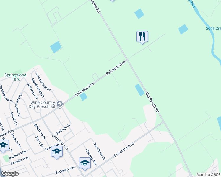 map of restaurants, bars, coffee shops, grocery stores, and more near 925 Salvador Avenue in Napa