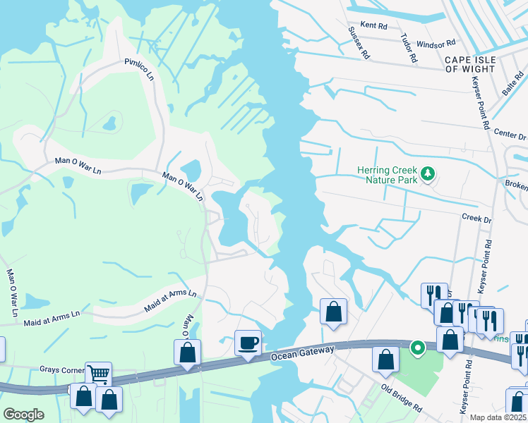 map of restaurants, bars, coffee shops, grocery stores, and more near 10528 War Dancer Lane in Berlin