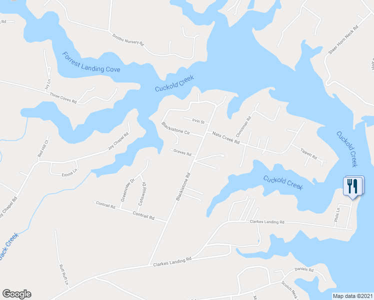 map of restaurants, bars, coffee shops, grocery stores, and more near 45016 Graves Road in Hollywood