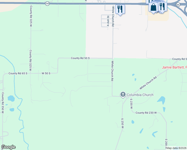 map of restaurants, bars, coffee shops, grocery stores, and more near 2686 Jill Drive in Princeton
