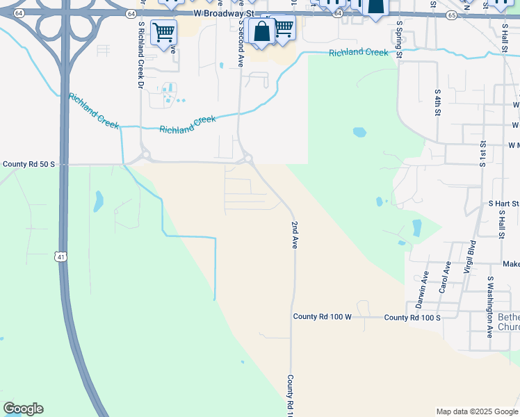 map of restaurants, bars, coffee shops, grocery stores, and more near 1632 West Tulip Blossom Lane in Princeton