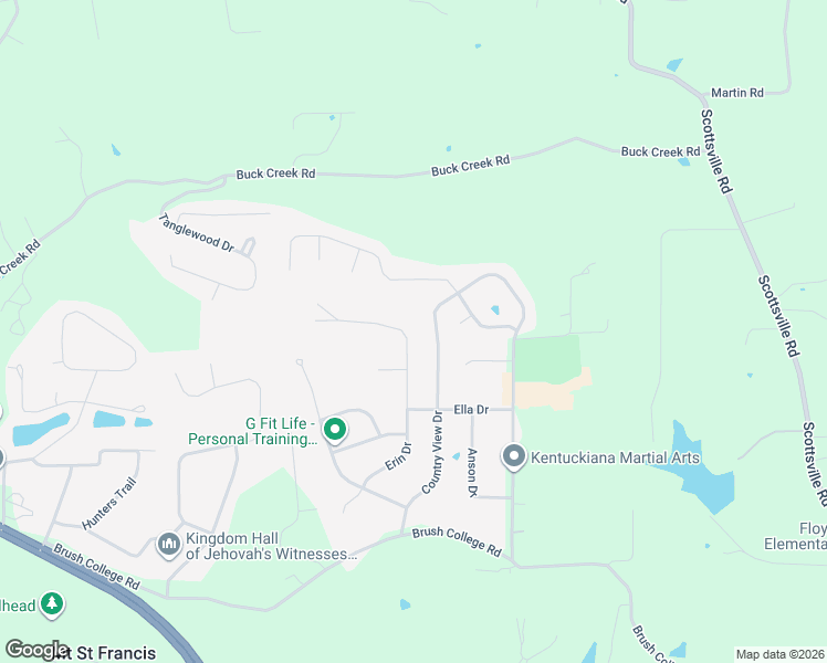 map of restaurants, bars, coffee shops, grocery stores, and more near 4450 Erin Drive in Floyds Knobs