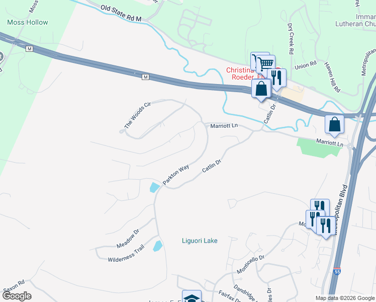 map of restaurants, bars, coffee shops, grocery stores, and more near 1956 Donnell Drive in Barnhart