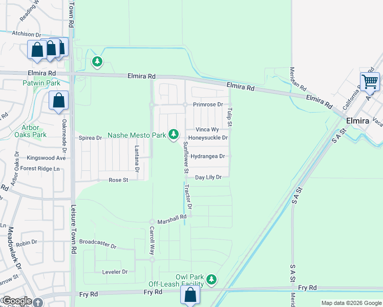 map of restaurants, bars, coffee shops, grocery stores, and more near 700 Hydrangea Drive in Vacaville