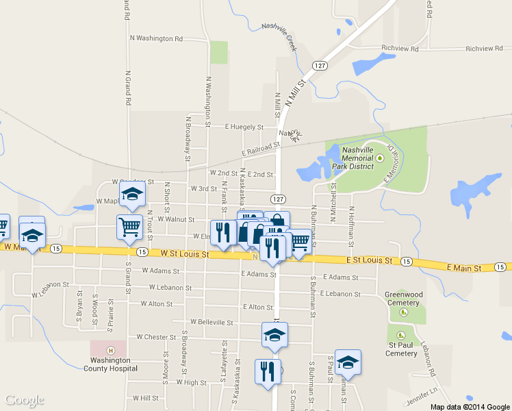 map of restaurants, bars, coffee shops, grocery stores, and more near 176 East Maple Street in Nashville